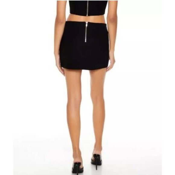 Forever 21 Wmns Metallic Mirrored Mini Skirt Sequins Bling Sparkly Blk, NWOT, S - Picture 3 of 7